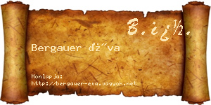 Bergauer Éva névjegykártya